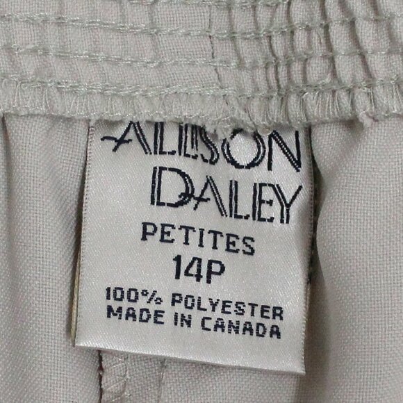Older NWT Women's Size 14P Stone Elastic Waist Pull On Allison Daley Pants - Picture 3 of 11